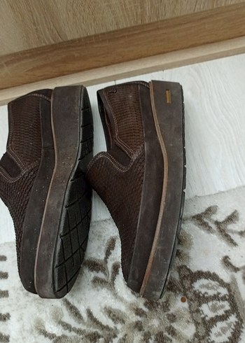 Kahverengi Yılan Desenli kadın ayakkabısı - Görsel 4