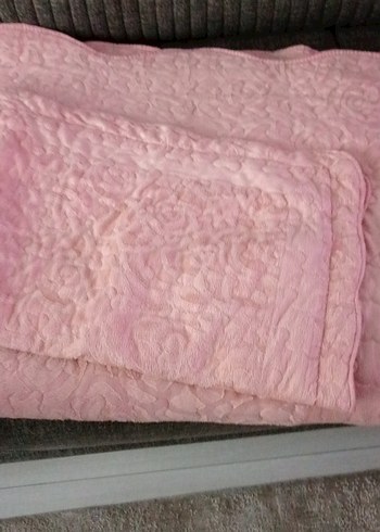 Pembe çift kişilik yatak örtüsü - Görsel 7