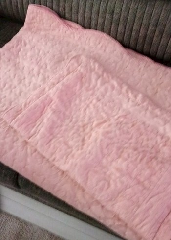 Pembe çift kişilik yatak örtüsü - Görsel 6