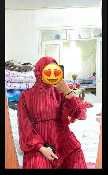 Astarlı bordo şık abiye şalı ile birlikte satılık