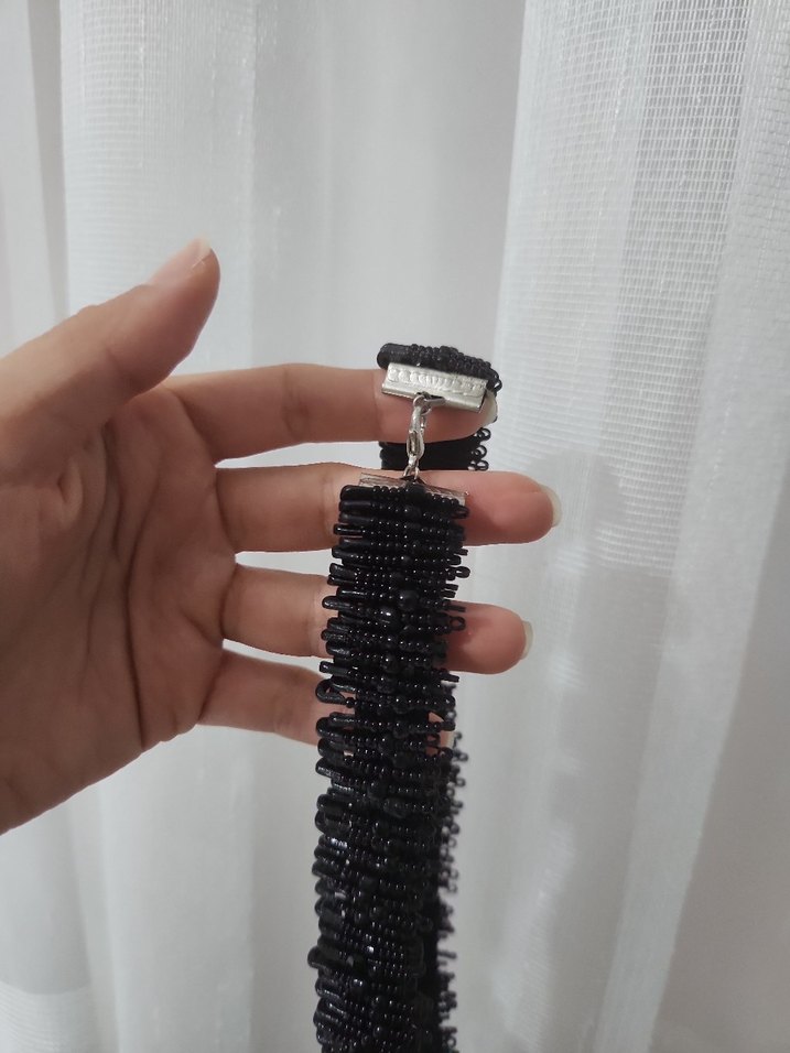 Siyah Yılan Desenli Elastik Gotik Kadın El Zinciri - Görsel 4