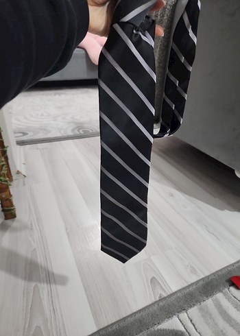 Gri Çizgili Erkek Kravat - Görsel 7