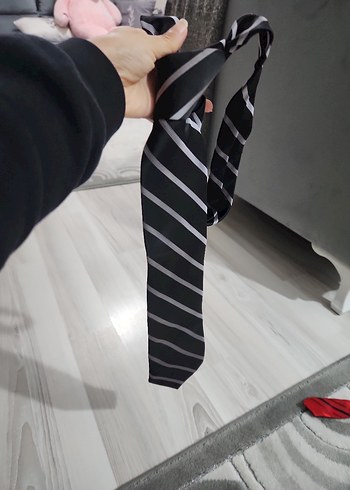 Gri Çizgili Erkek Kravat - Görsel 3