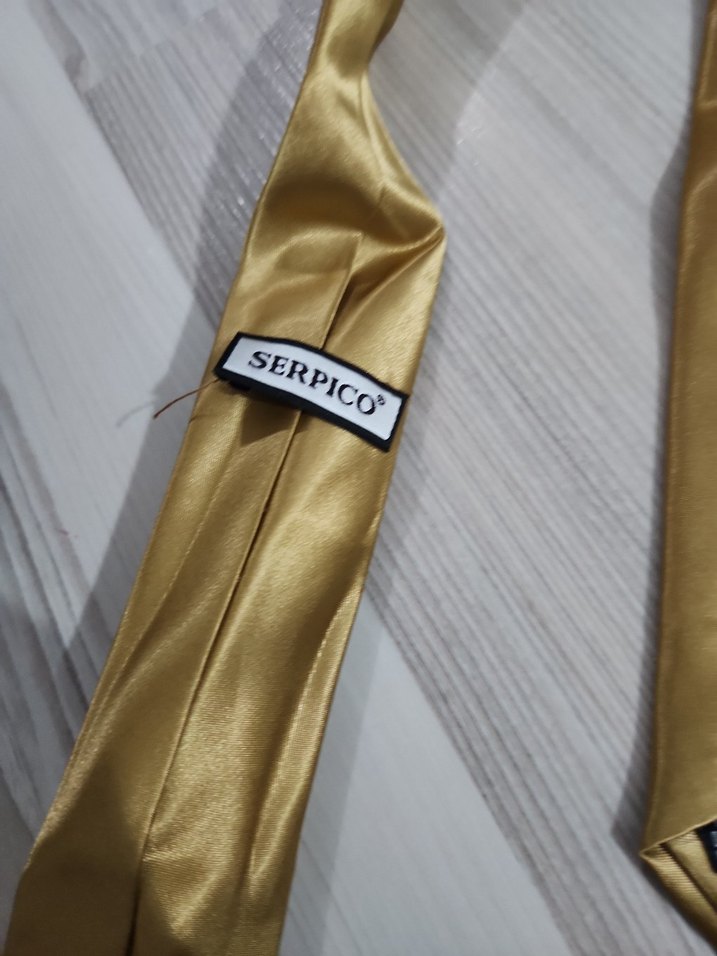 Parlak Bej Erkek Kravat - Görsel 5