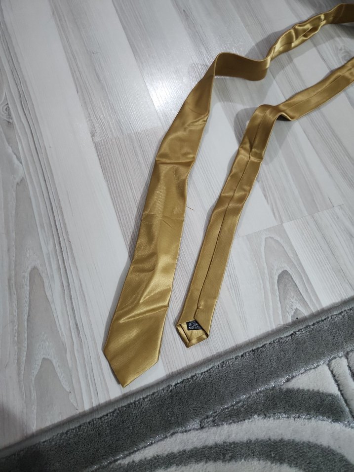Parlak Bej Erkek Kravat - Görsel 4