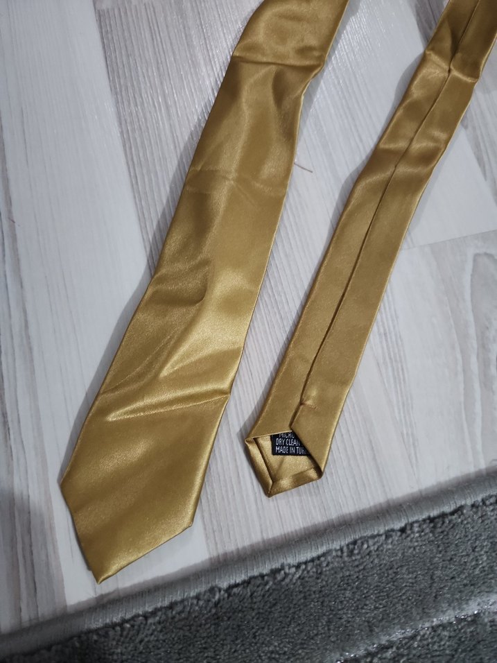 Parlak Bej Erkek Kravat - Görsel 2