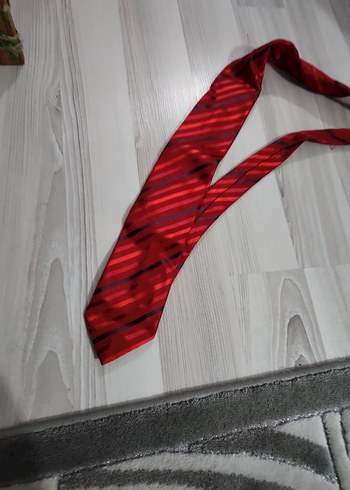 Koyu Kırmızı Çizgili Erkek Kravat - Görsel 6
