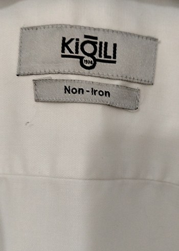 Erkek Beyaz Pamuklu Uzun Kollu Gömlek(Kiğılı marka) - Görsel 2