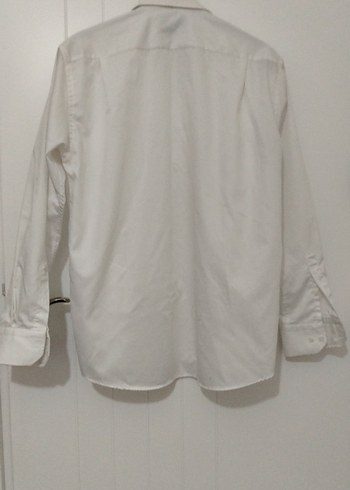 Erkek Beyaz Pamuklu Uzun Kollu Gömlek(Kiğılı marka) - Görsel 3
