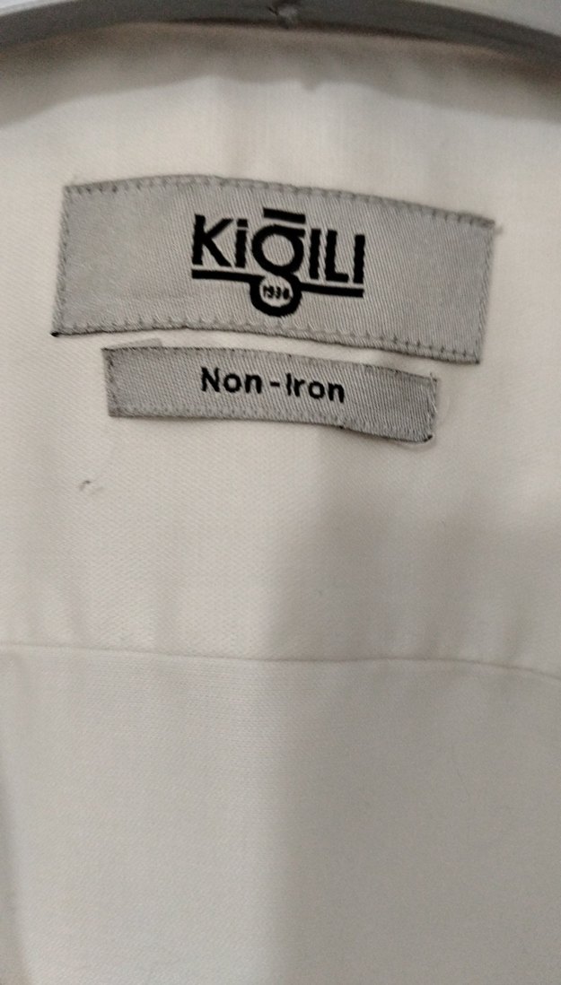 Erkek Beyaz Pamuklu Uzun Kollu Gömlek(Kiğılı marka) - Görsel 2