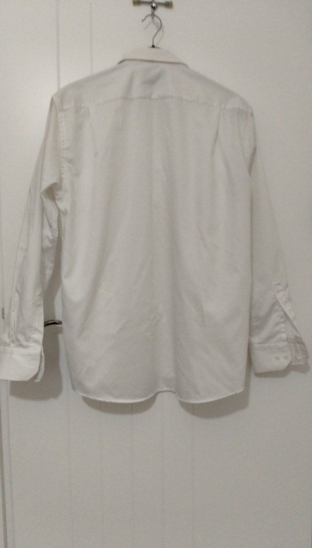 Erkek Beyaz Pamuklu Uzun Kollu Gömlek(Kiğılı marka) - Görsel 3