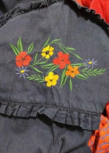 Nakışlı Lacivert Kız Bluzu(Mavi Jean) - Görsel 4