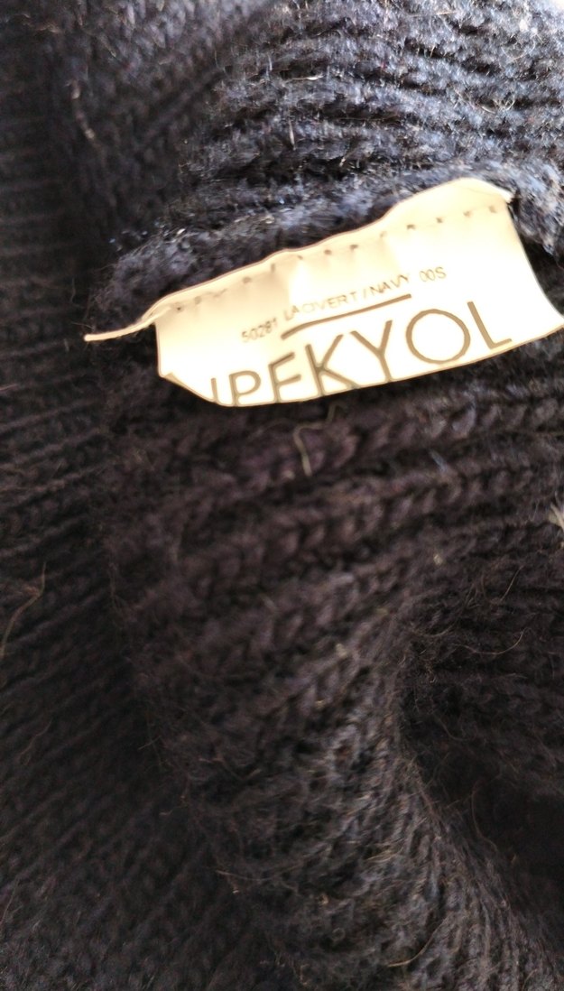 Kadın Lacivert Örme V Yaka Kazak - Görsel 3