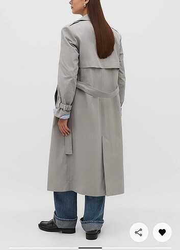 stradivarius gri uzun trenckot