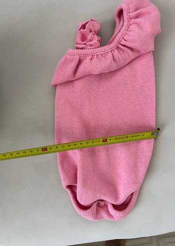 1 Yaş Beden Pembe Fırfırlı Askısız Bebek Body