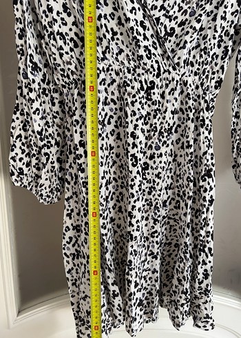 Diğer Gri Beyaz Zebra Desenli Mini Elbise