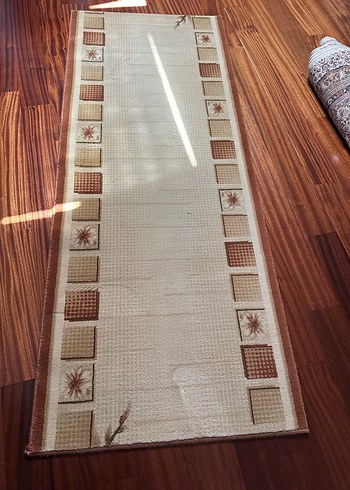  Beden camel Renk Bej Kareli Klasik Halı