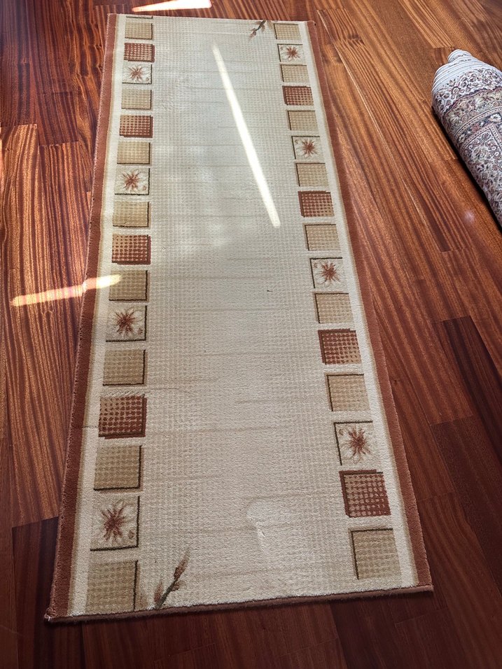 Bej Kareli Klasik Halı - Görsel 3