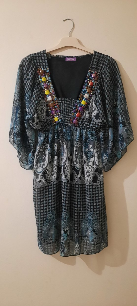 Boncuk Detaylı Bohem Desenli  Tunik - Görsel 3
