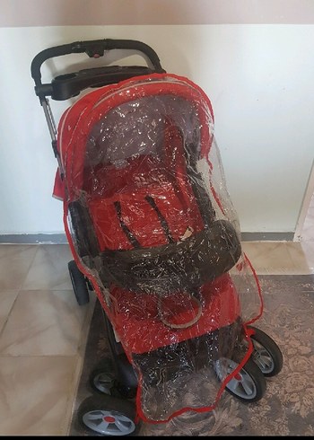 KANZ Kırmızı Bebek Arabası - Görsel 3