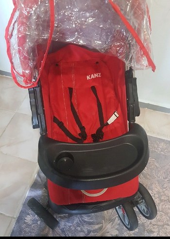 KANZ Kırmızı Bebek Arabası - Görsel 4