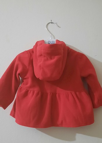 Kız Çocuk Kırmızı Düğmeli Midi Kaban - Görsel 5