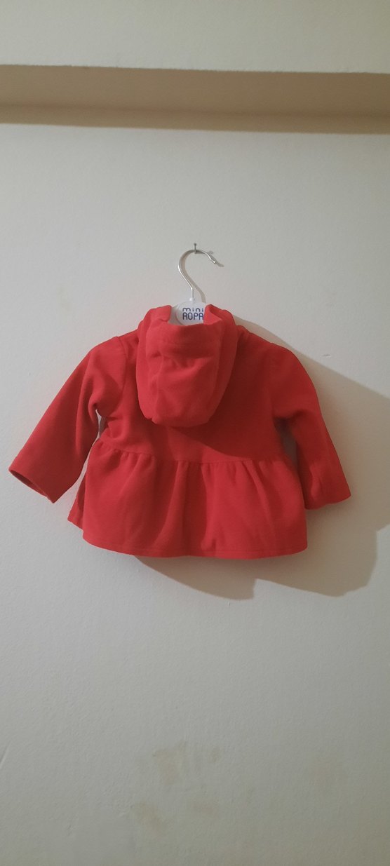 Kız Çocuk Kırmızı Düğmeli Midi Kaban - Görsel 3