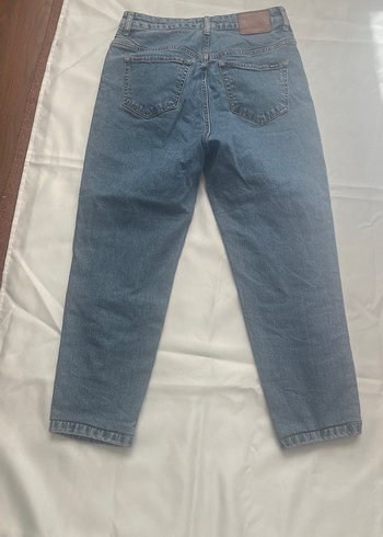 Diğer Mavi Kadın Denim Midi Boy Bol Kesim Jean