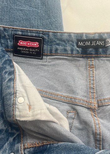 28 Beden Mavi Kadın Denim Midi Boy Bol Kesim Jean