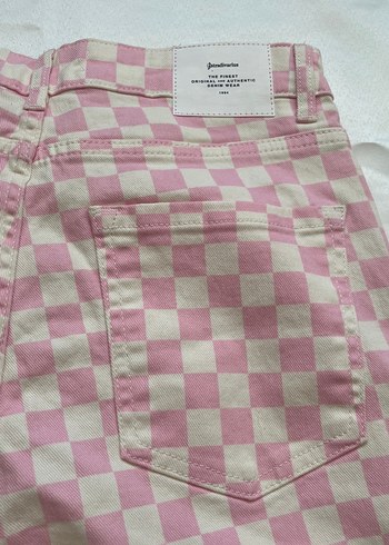 40 Beden Pembe Kareli jean