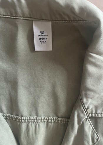H&M Düğmeli Uzun Kollu Kadın Keten Gömlek