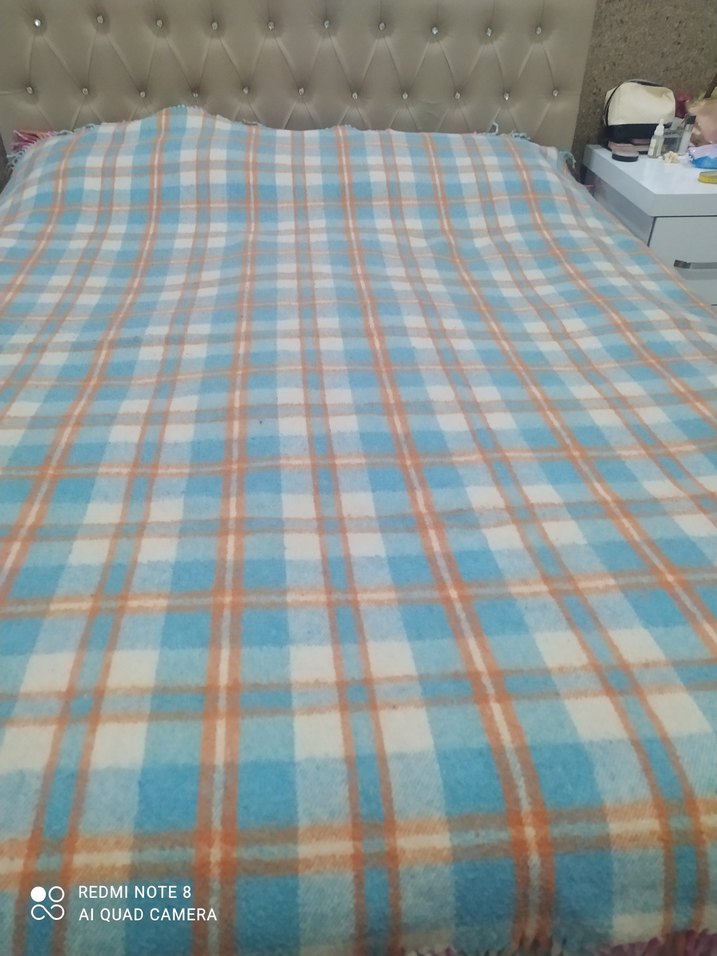 Pastel Renkli Ekose Desenli  çift taraflı battaniye - Görsel 2