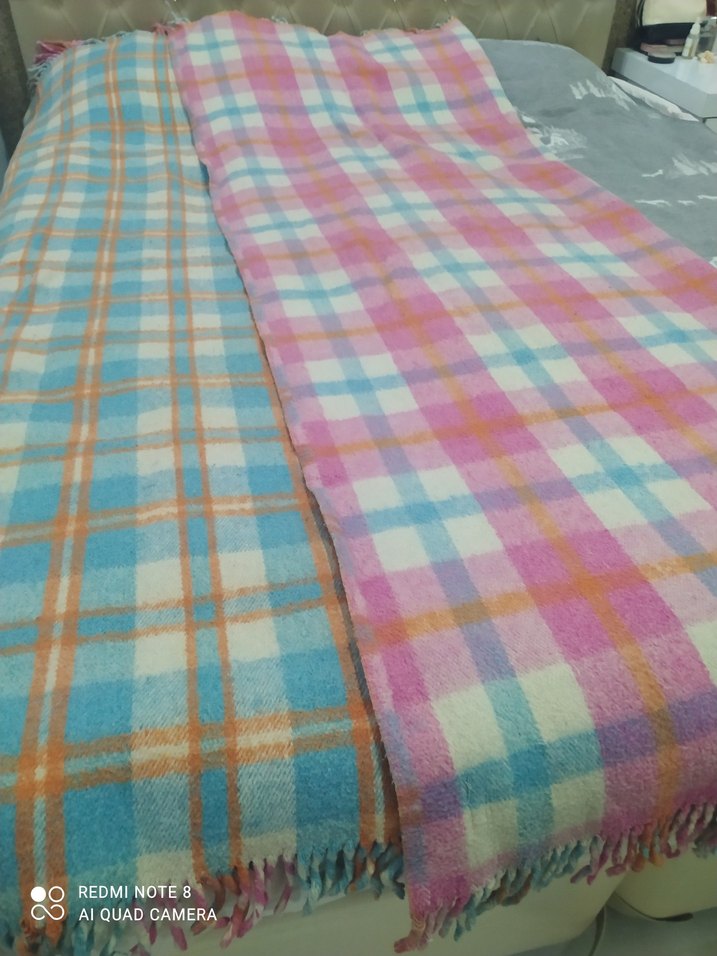 Pastel Renkli Ekose Desenli  çift taraflı battaniye - Görsel 3