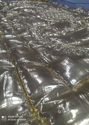 Parlak Altın Nakışlı bebek _çocuk yorgan (pamuklu) - Görsel 3