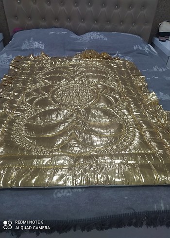 Parlak Altın Nakışlı bebek _çocuk yorgan (pamuklu) - Görsel 2