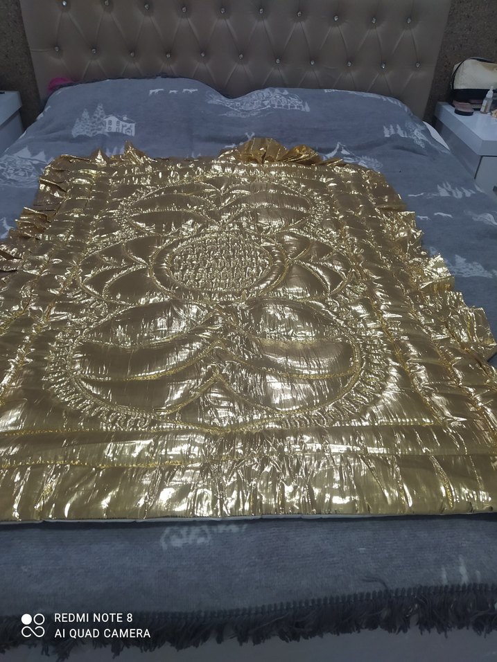 Parlak Altın Nakışlı bebek _çocuk yorgan (pamuklu) - Görsel 2