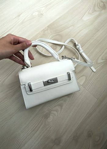Modern Klasik Beyaz Deri Kadın Çanta - Görsel 2