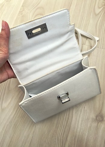 Modern Klasik Beyaz Deri Kadın Çanta - Görsel 4