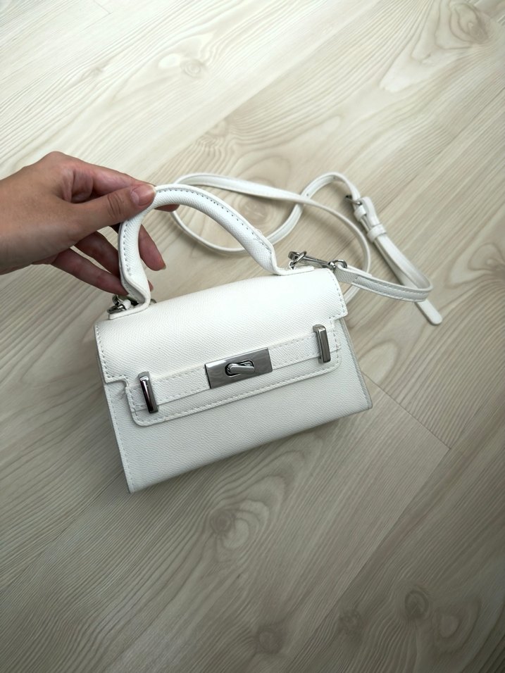 Modern Klasik Beyaz Deri Kadın Çanta - Görsel 2