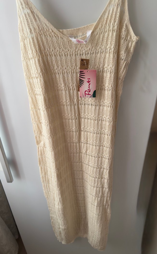 Bej Örgü Kadın deniz elbisesi - Görsel 4