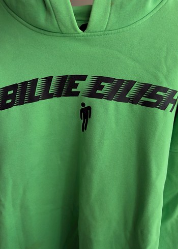 Yeşil Baskılı Kadın Sweatshirt. Şapka kısmında hafif leke var - Görsel 3