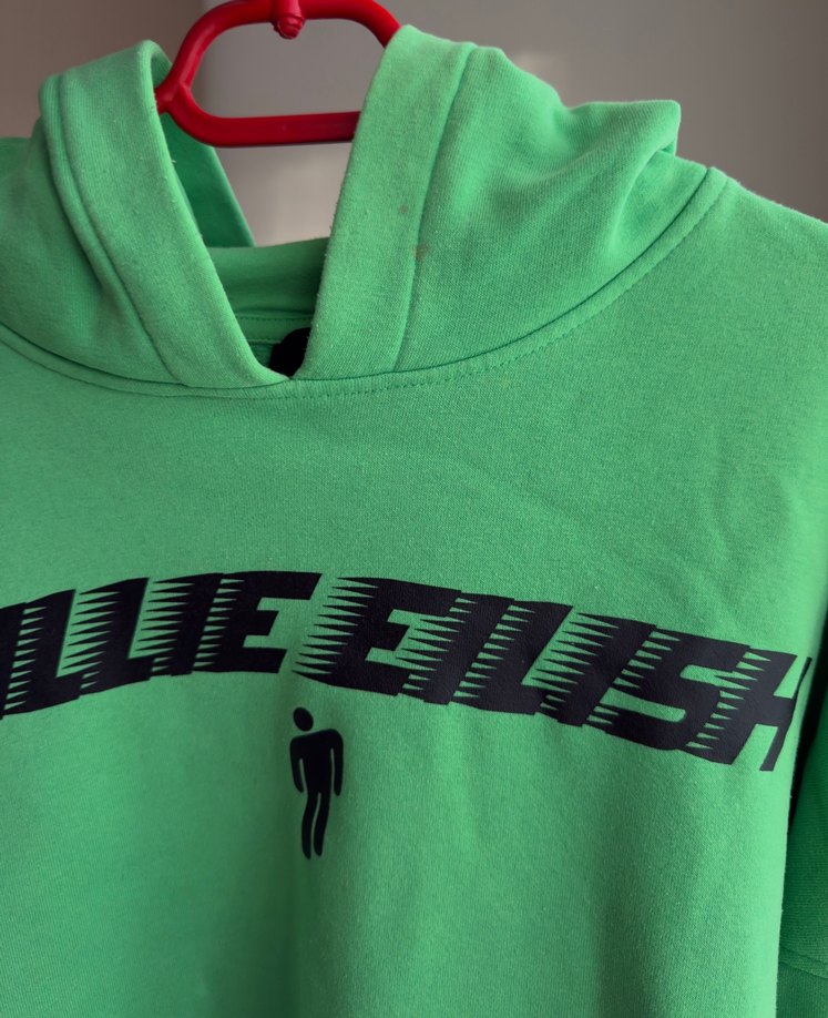 Yeşil Baskılı Kadın Sweatshirt. Şapka kısmında hafif leke var - Görsel 2