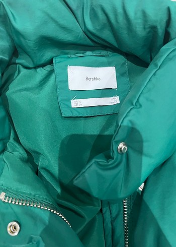 Bershka Düğmeli Yeşil Midi Kışlık Kadın Mont