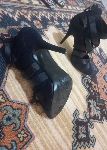 40 Beden siyah Renk Siyah Bantlı Stiletto Topuklu Kadın Ayakkabı