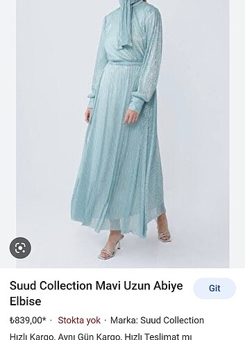 Suud collection mavi elbise 