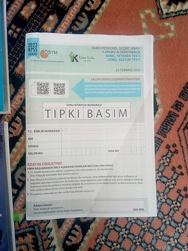 2023 Kpss Tıpkı Basım+Pegem Matematik Deneme+Pegem Türkçe Deneme
