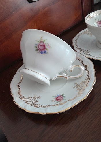 Vintage Bavaria Porselen Fincan ve Tabak