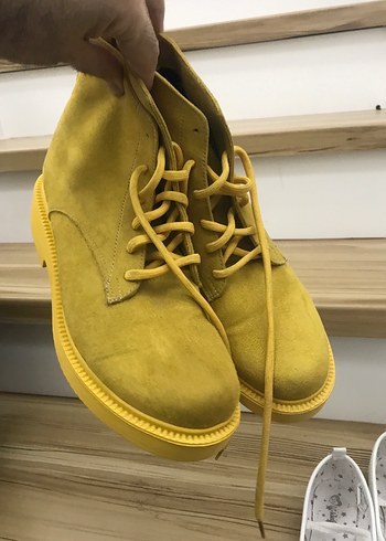 Sarı Süet Kadın Dolgu Topuk Bot - Görsel 7