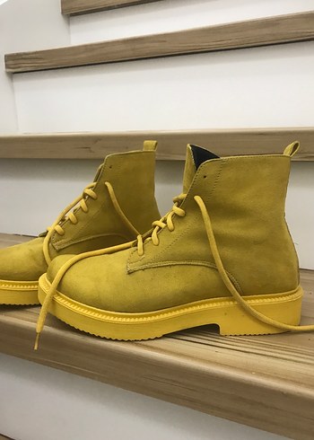 Sarı Süet Kadın Dolgu Topuk Bot - Görsel 2