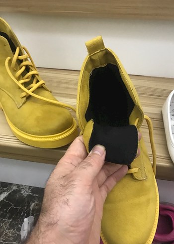 Sarı Süet Kadın Dolgu Topuk Bot - Görsel 8